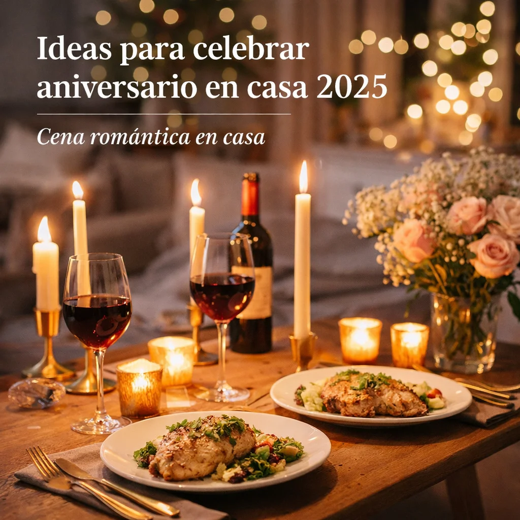 Cena romántica en casa con velas - Ideas celebrar aniversario - Agencia JCL