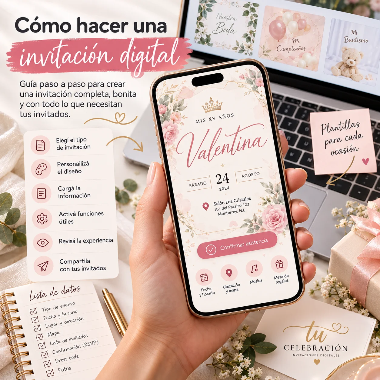 Aprende cómo crear una invitación digital paso a paso