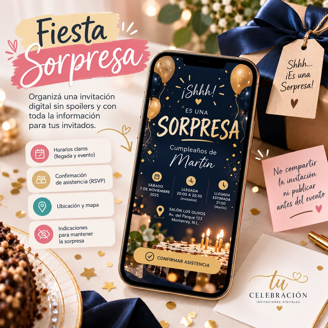 Organiza una fiesta sorpresa sin filtrar el plan